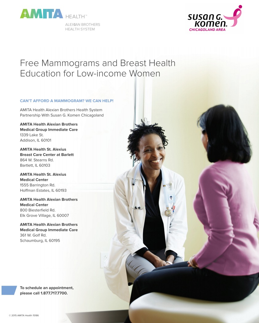AMITA Health Offers Free Mammogram Screening for Low Women