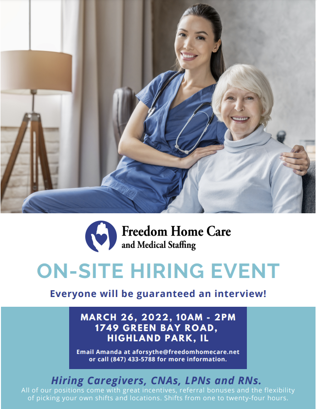 Freedom Home Care On-site hiring event March 2022