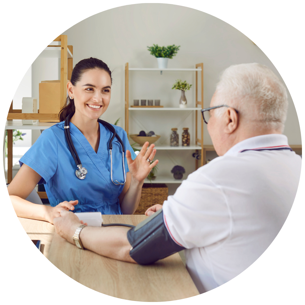 nurse taking blood pressure