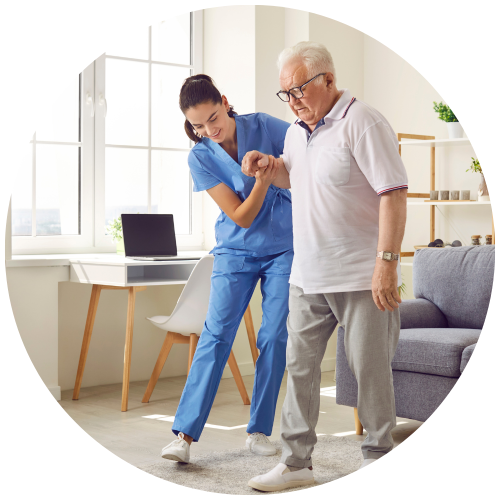 nurse helping with exercise